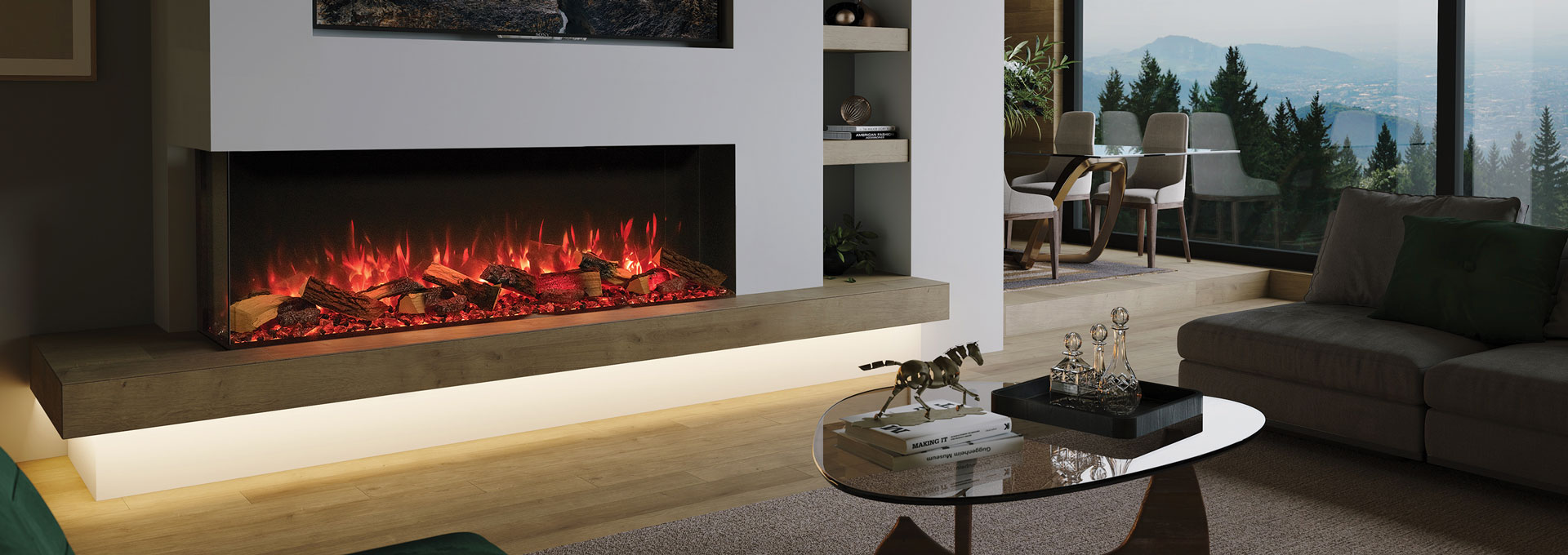 Add warmth and ambiance to virtually any space with electric fireplaces